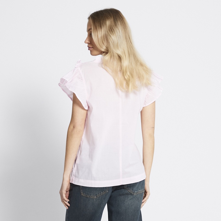 V-neck frill blouse "Ilona" Light Pink